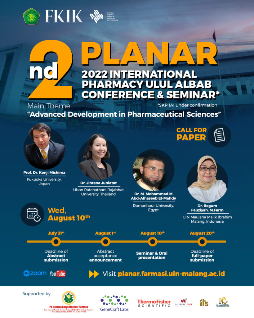 2nd International Pharmacy Ulul Albab Conference & Seminar (PLANAR) 2022